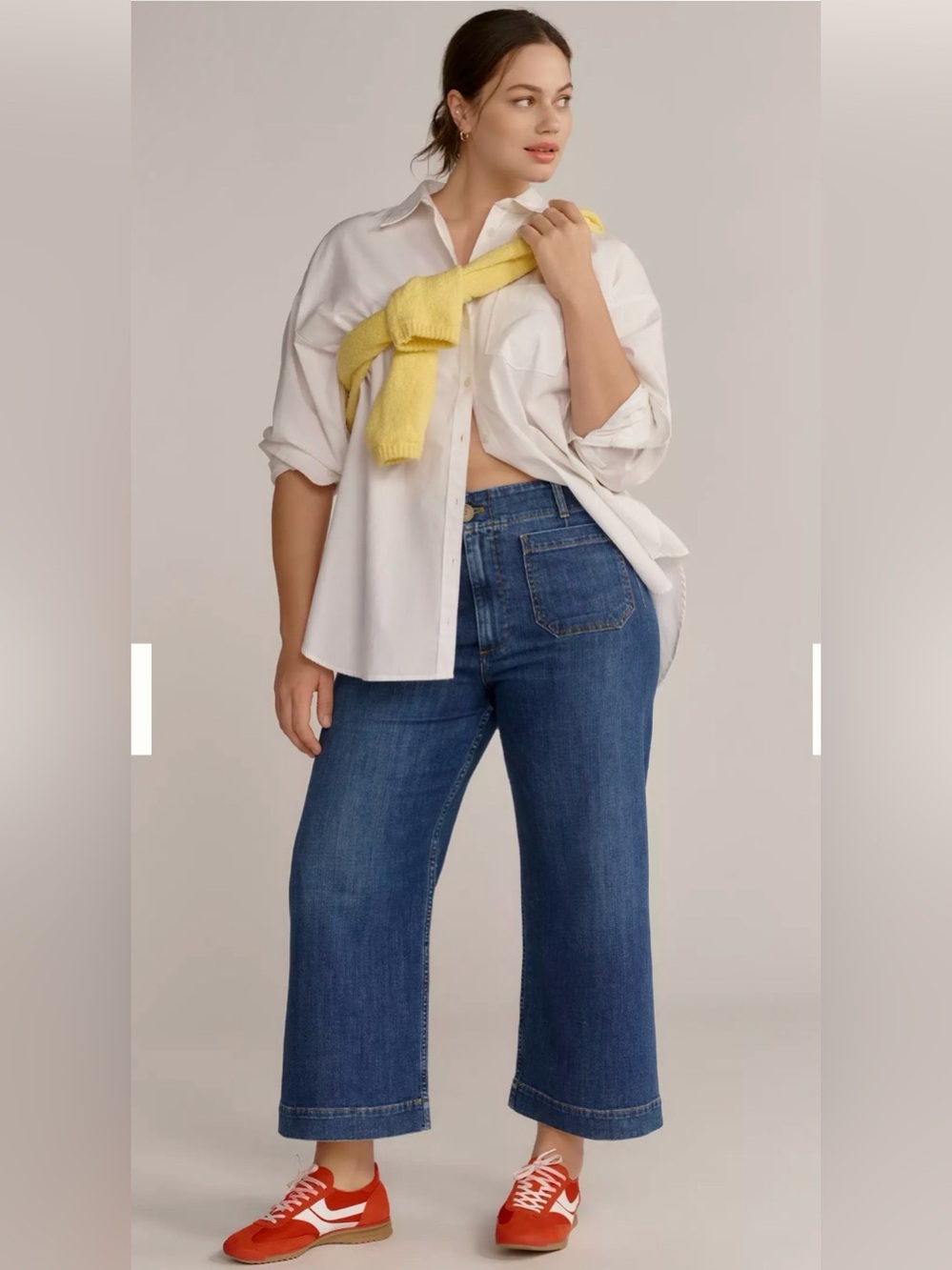 Maeve Colette High-Rise Wide-Leg Cropped Jeans Anthropologie $138 Size 22W NWOT